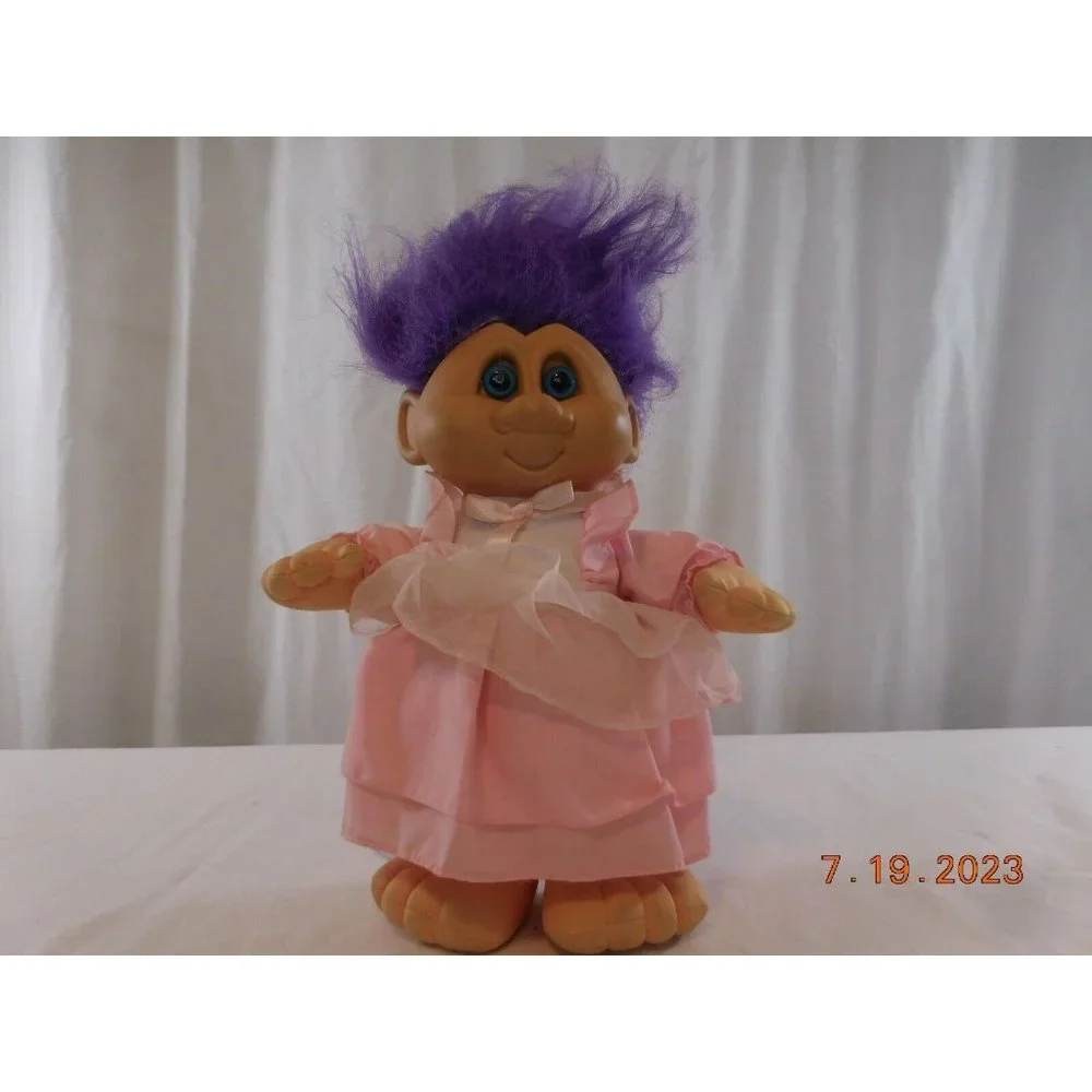 Vintage 1992 Ganz ‎ Rapper Troll Doll Plush 12” Tall  Blue Eyes Purple Hair